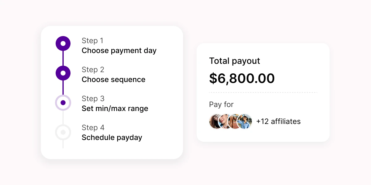 Scheduled bulk payout to affiliates