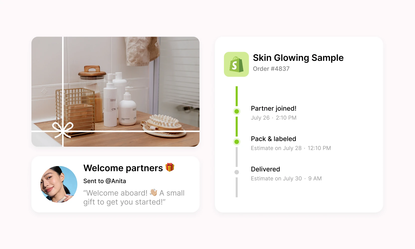 Automated welcome gifts and affiliate rewards
