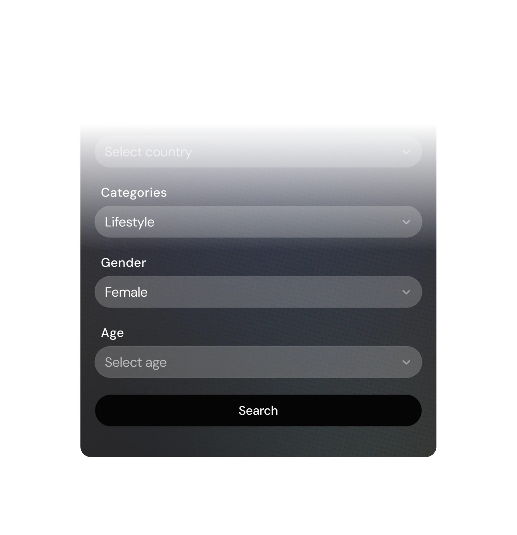 Niche, location and follower size filters in Creator Discovery