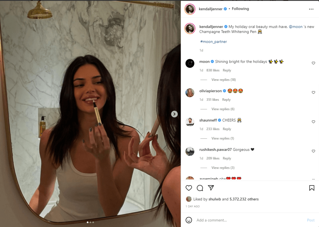 Kendall make money on instagram