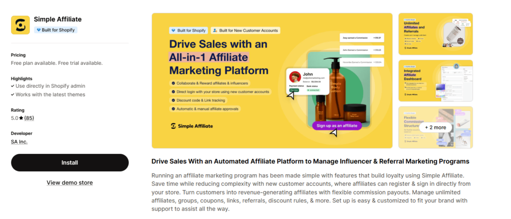 shopfiy affiliate app