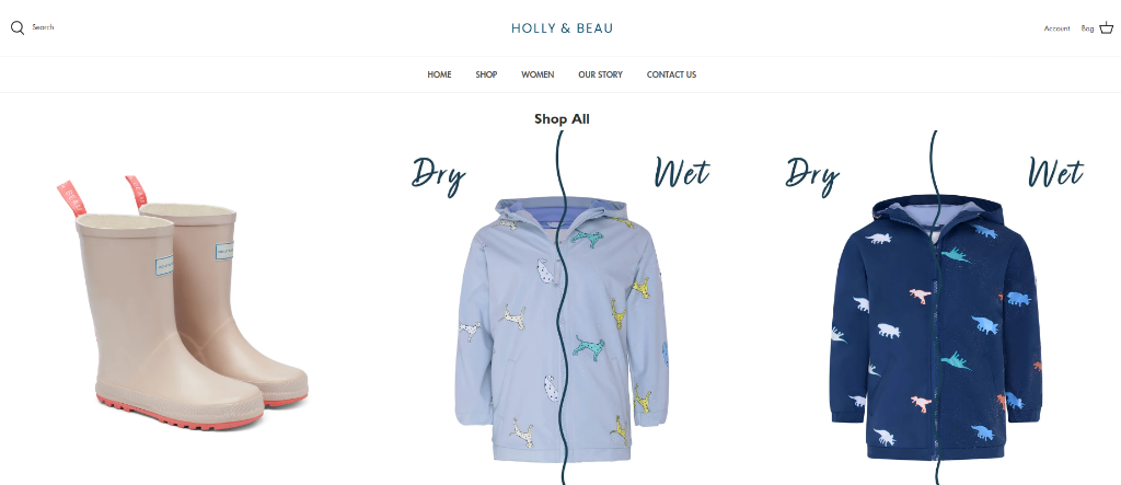 A screenshot of Holly and Beau’s website