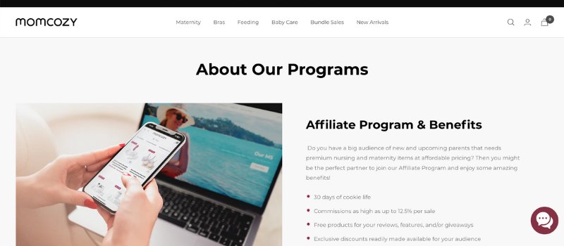 Momcozy is top 3 Affiliate Programs for Mom Bloggers
