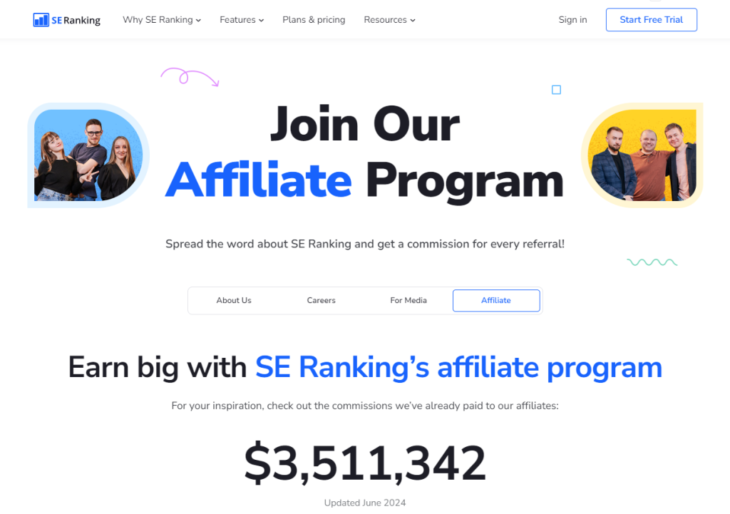 se ranking affiliate page