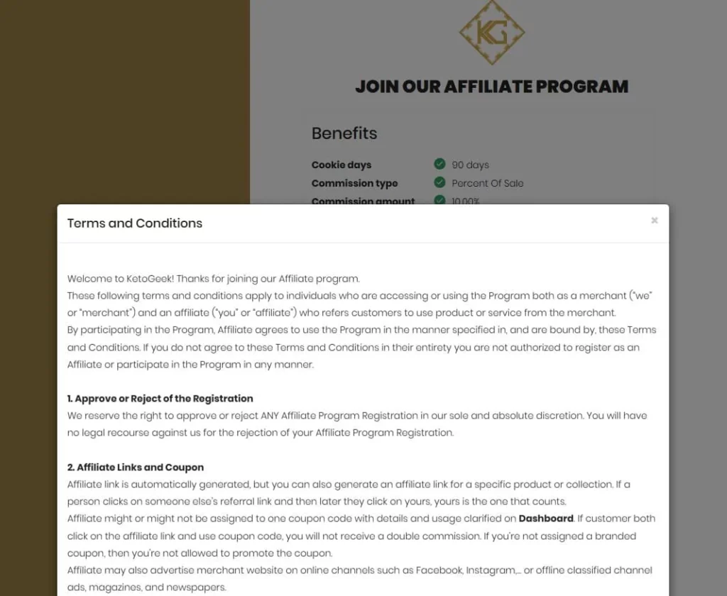 keto affiliate program