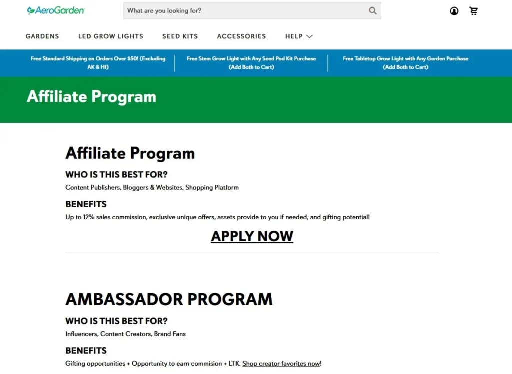 aerogarden affiliate program