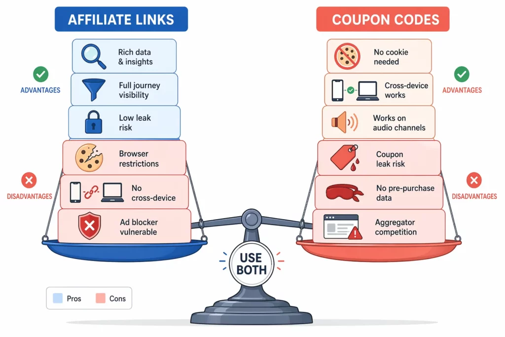 Affiliate Link Tracking vs Coupon Tracking