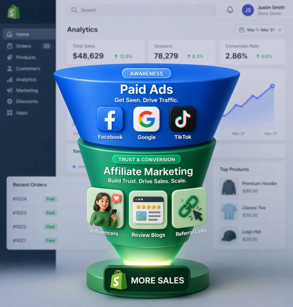 Affiliate Marketing vs Paid Ads for Shopify
