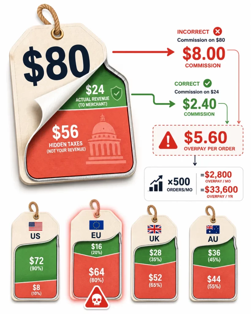 How Tax & Shipping Settings Affect Affiliate Commission on Shopify [2026]