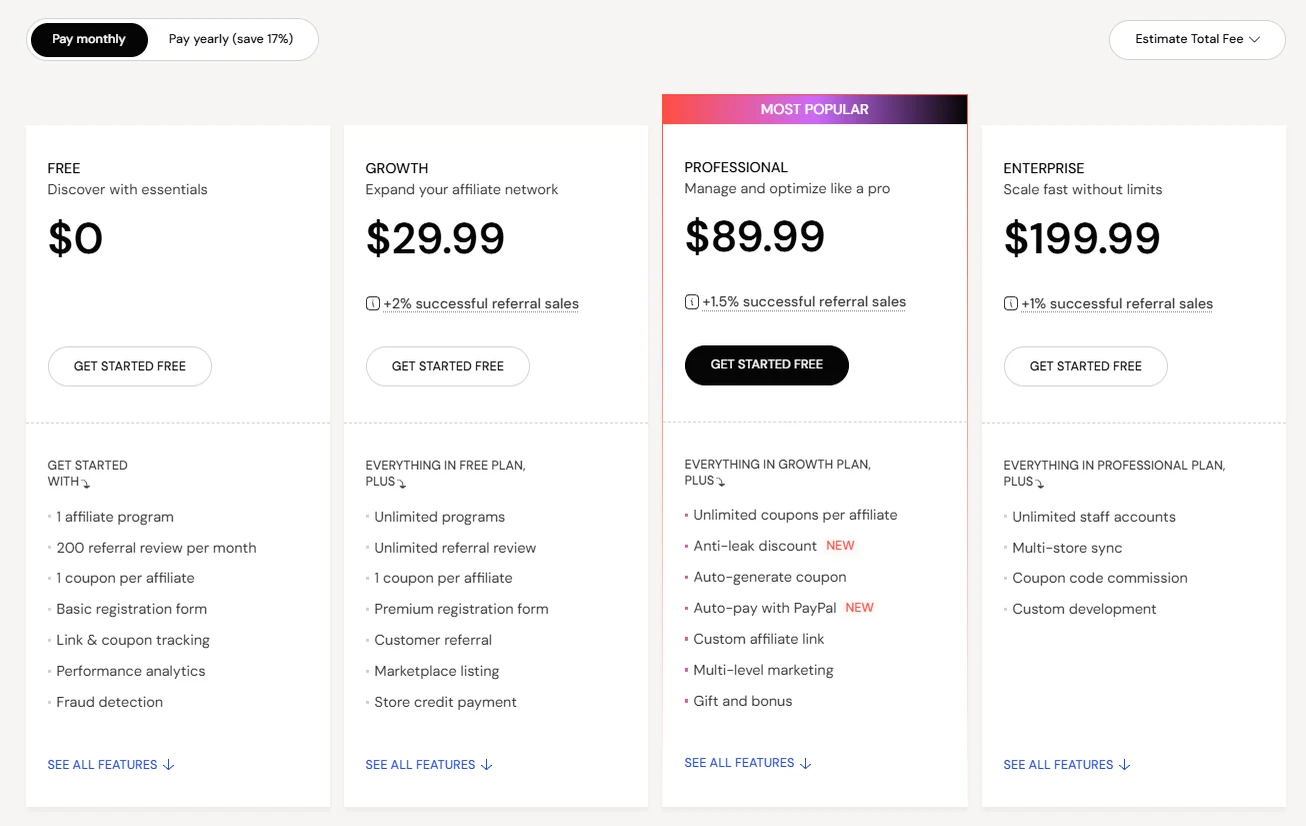 UpPromote vs. GoAffPro: Best Shopify Affiliate & Influencer Marketing App (2026) 21 UpPromote pricing plans and declining referral fee